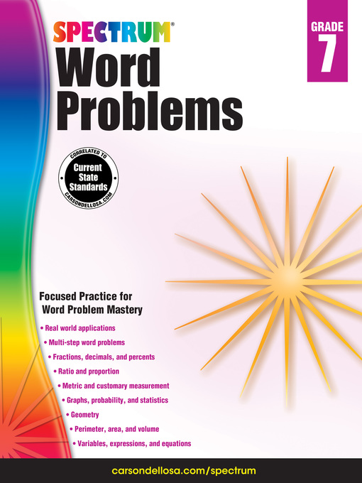 Cover image for Word Problems, Grade 7
